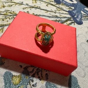 Kendra Scott Gold Ring with Teal Stone